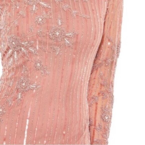 Mac Duggal embellished high neck illusion long sleeve gown 11136 NWT 12 - Picture 6 of 12